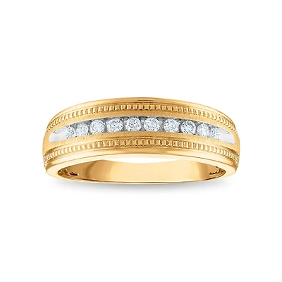 1/4 CTW Natural Diamond Wedding Ring in 10KT Yellow Gold