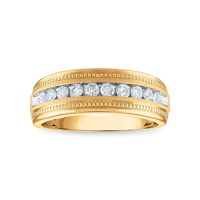 1/2 CTW Natural Diamond Wedding Ring in 10KT Yellow Gold