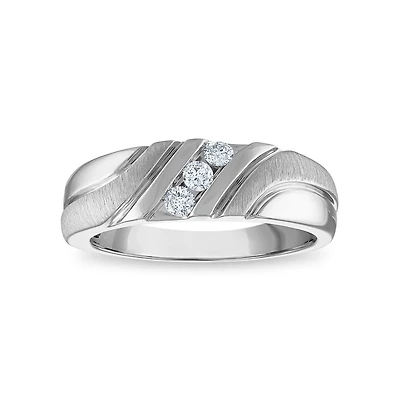 1/5 CTW Natural Diamond Wedding Ring in 10KT White Gold