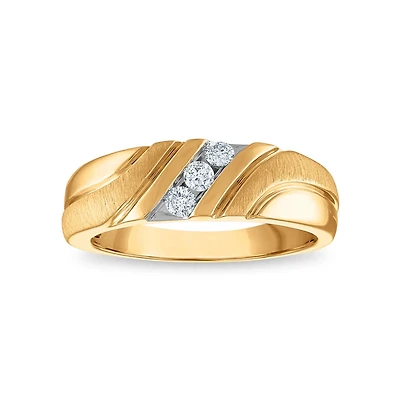 1/5 CTW Natural Diamond Wedding Ring in 10KT Yellow Gold