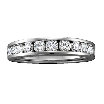 1 CTW Natural Diamond Wedding Ring in 14KT White Gold