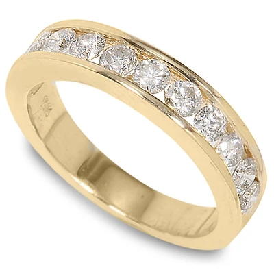 1 CTW Natural Diamond Wedding Ring in 14KT Yellow Gold