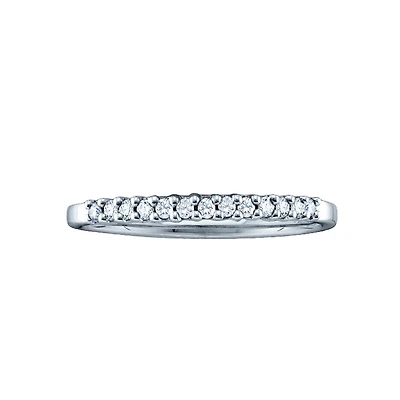 1/10 CTW Natural Diamond Wedding Ring in 10KT White Gold