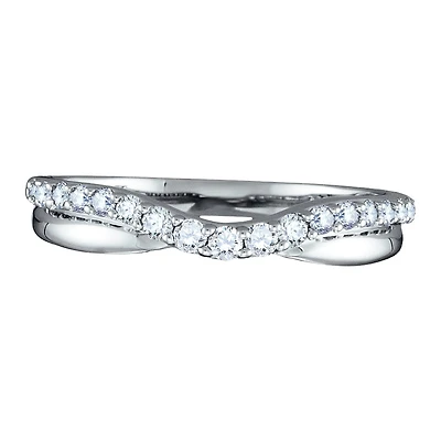 1/10 CTW Natural Diamond Ring in 14KT White Gold