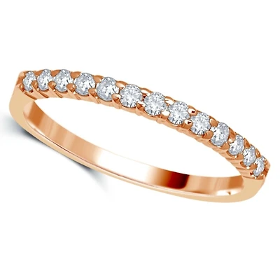 1/4 CTW Natural Diamond Wedding Ring in 14KT Rose Gold