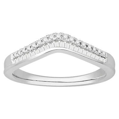 1/4 CTW Natural Diamond Tiara Crown Ring in 10KT White Gold