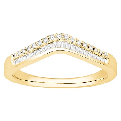 1/4 CTW Natural Diamond Anniversary Tiara Crown Ring in 10KT Yellow Gold