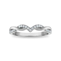 1/10 CTW Natural Diamond Anniversary Twist Ring in 10KT White Gold