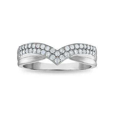 1/3 CTW Natural Diamond Ring in 10KT White Gold