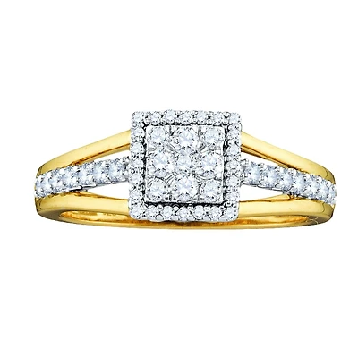 1/2 CTW Natural Diamond Engagement Ring in 10KT Yellow Gold