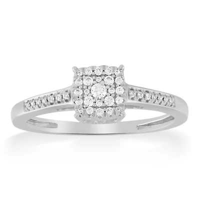1/7 CTW Natural Diamond Engagement Ring in 10KT White Gold