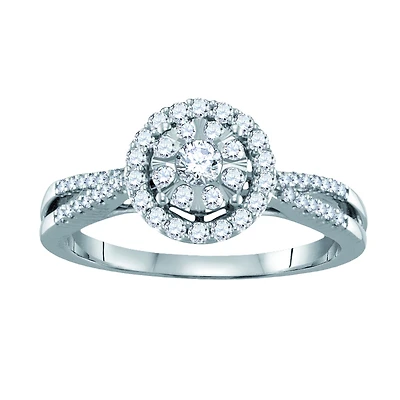 1/2 CTW Natural Diamond Engagement Ring in 10KT White Gold