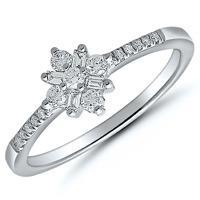 1/4 CTW Natural Diamond Ring in 10KT White Gold
