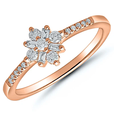 1/4 CTW Natural Diamond Ring in 10KT Rose Gold