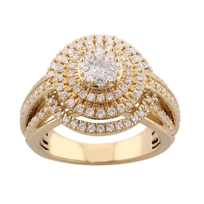1 CTW Natural Diamond Engagement Ring in 10KT Yellow Gold