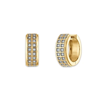 EcoLove 1/4 CTW Lab Grown Diamond Huggie Earrings in Yellow Gold Plated Sterling Silver