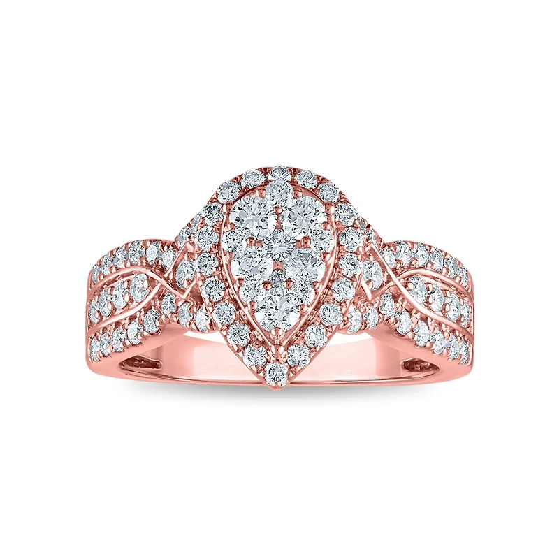 EcoLove 1 CTW Lab Grown Diamond Engagement Ring in 10KT Rose Gold