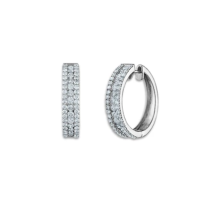 Red Hot Deal 3 CTW Lab Grown Diamond Hoop Earrings in 14KT White Gold