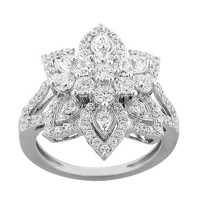 Red Hot Deal  1/2 CTW Natural Diamond Ring in 10KT White Gold