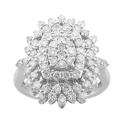 Red Hot Deal  1/2 CTW Natural Diamond Ring in 10KT White Gold