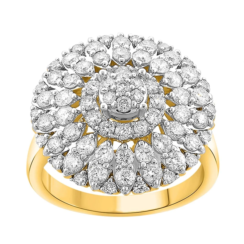 Red Hot Deal  1-3/4 CTW Natural Diamond Ring in 10KT Yellow Gold