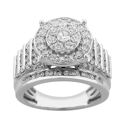 Red Hot Deal  2 CTW Natural Diamond Engagement Ring in 10KT White Gold