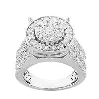 Red Hot Deal  3 CTW Natural Diamond Engagement Ring in 10KT White Gold
