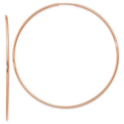 14KT Rose Gold 58X1.2MM Endless Hoop Earrings