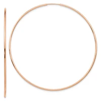 14KT Rose Gold 59X1.2MM Endless Hoop Earrings