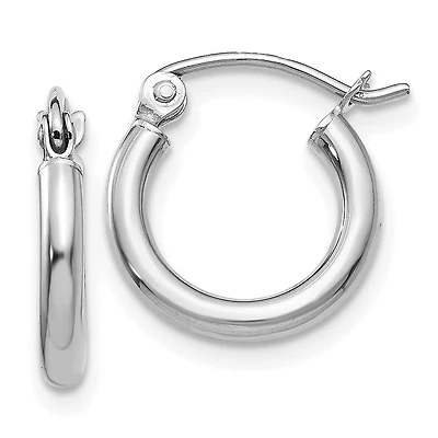 14KT White Gold 13X2MM Hoop Earrings