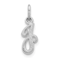 14KT White Gold 16X7MM Initial Pendant; Initial J. Chain not Included