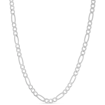 14KT White Gold 20-inch 6MM Figaro Chain