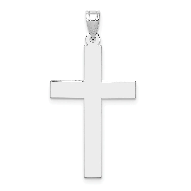 14KT White Gold 36X19MM Cross Pendant. Chain Not Included