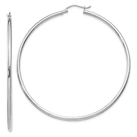 14KT White Gold 60X2MM Hoop Earrings