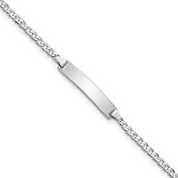 14KT White Gold 6-inch 4.2MM Childrens Curb ID Bracelet