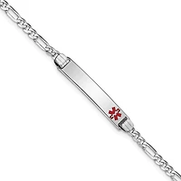 14KT White Gold 7-inch 5.2MM Medical Figaro ID Bracelet