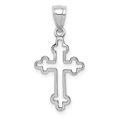 14KT White Gold Cross Pendant. Chain Not Included
