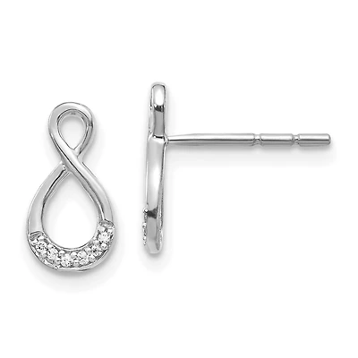 14KT White Gold Diamond Accent Stud Earrings