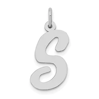 14KT White Gold Initial Pendant; Initial S. Chain not Included