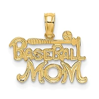14KT Yellow Gold 11X16MM Baseball Mom Charm