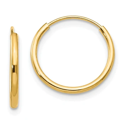 14KT Yellow Gold 13MM Hoop Earrings