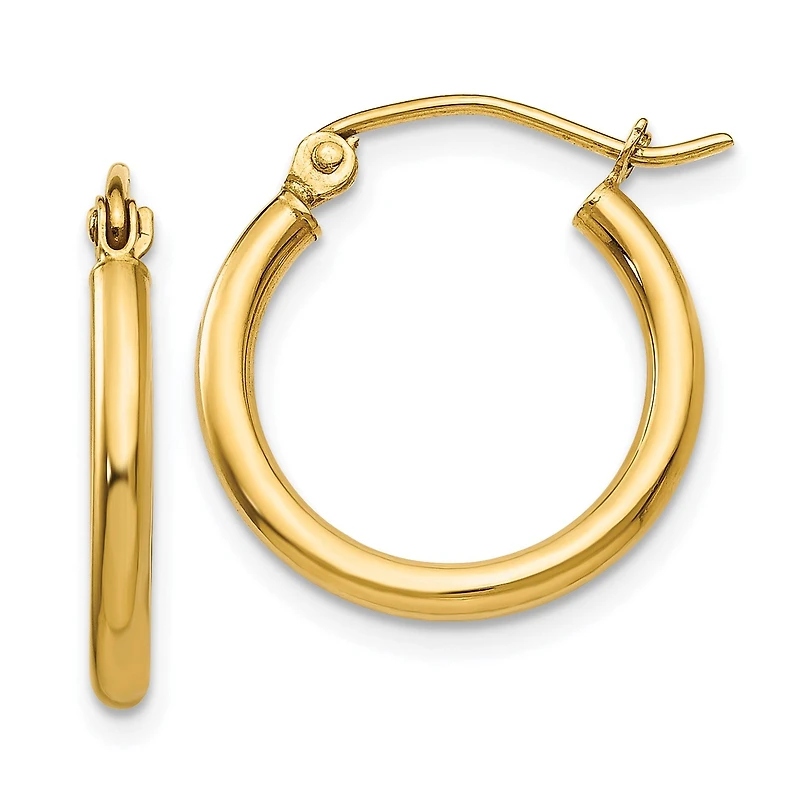 14KT Yellow Gold 17X2MM Hoop Earrings