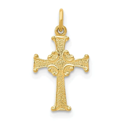 14KT Yellow Gold 18X10MM Cross Pendant. Chain Not Included