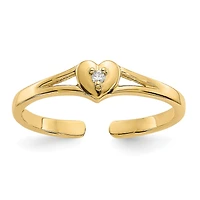 14KT Yellow Gold 1/100 CTW Heart Toe Ring