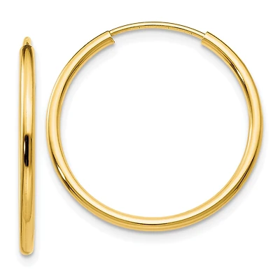 14KT Yellow Gold 21X1.5MM Hoop Earrings