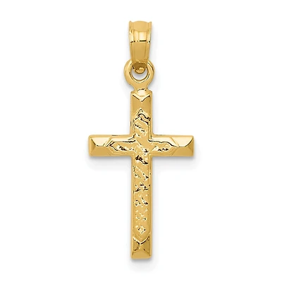14KT Yellow Gold 24X11MM Cross Pendant. Chain Not Included