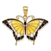 14KT Yellow Gold 24X31MM Butterfly Pendant. Chain Not Included