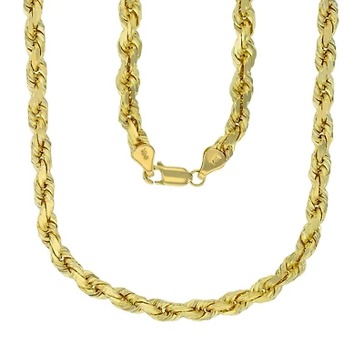 14KT Yellow Gold 28-inch 7MM Diamond-cut Rope Chain