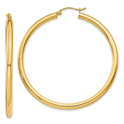 14KT Yellow Gold 50X3MM Hoop Earrings