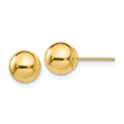 14KT Yellow Gold 5MM 5MM Stud Earrings